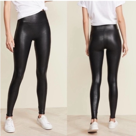 SPANX‎ Faux Leather Leggings Tummy Control Legging size S/P - Picture 1 of 7